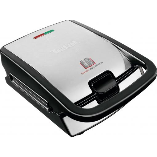 Tefal SW 854 D Snack Collection vaflovač nepřilnavý povlak, automatické přizpůsobení teploty černá, nerezová ocel kartáčovaná