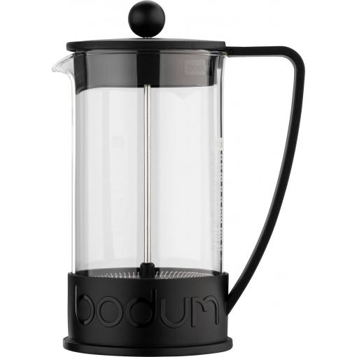 bodum PRESS BRAZIL Kávovar transparentní, černá připraví šálků najednou=8 skleněná konvice