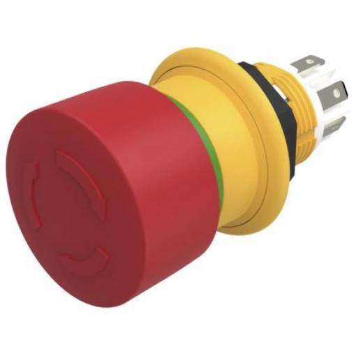 EAO 61 Compact Uvolnění kroucením Tlačítko nouzového vypínače Montáž do panelu 16 mm 1 NO, 2 NC IP69K, IP67