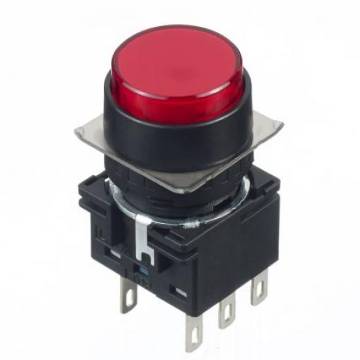 Idec Tlačítkový spínač, řada: LB IP65 DPDT Okamžité Osvětlené 16 mm 5 A 30 V dc 125 V ac