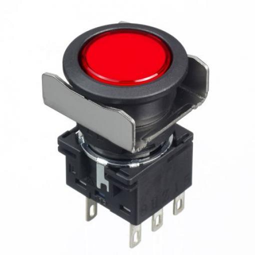 Idec Tlačítkový spínač, řada: LB IP65 DPDT Okamžité Osvětlené 16 mm 30 V dc 125 V ac