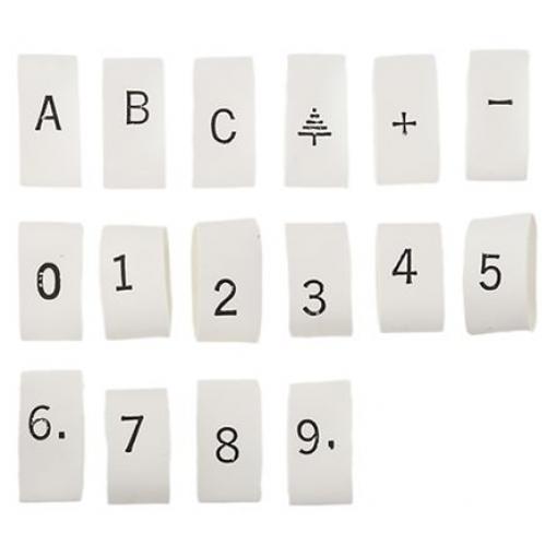 Označovač kabelu, řada: TRSA barva Bílá TE Connectivity 12 mm TRSA-1019/G/1-KIT-NO.3 C, 0 až 9, A, Uzemnění, +, B
