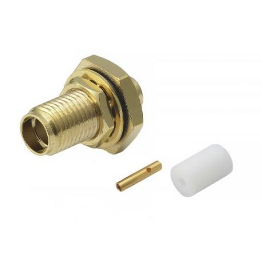 RS PRO Koaxiální konektor, řada: SMA 27G Vnější, 50 Ω, orientace těla: Rovný, Přepážka Konektor SMA Pájecí, 26.5GHz 165