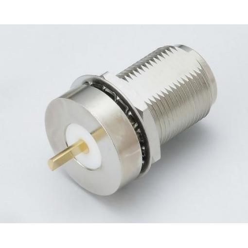 RS PRO Koaxiální konektor, řada: N Type Samec/samice, 50 Ω, orientace těla: Rovný, Přepážka Konektor N Přepážka Pájecí,