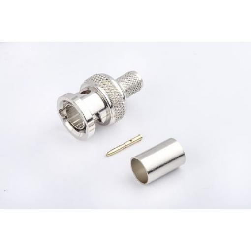 RS PRO Koaxiální konektor, řada: BNC Vnější, 75 Ω, orientace těla: Rovný, Kabel Konektory BNC Krimpovací, 6GHz 165 °C
