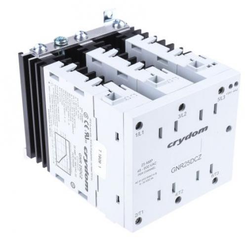Polovodičové relé 25 A rms Lišta DIN Nulový kříž Triac 600 V rms GNR 90
