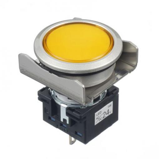 Idec Kontrolka, řada: LBW Zapuštěná montáž LED Žlutá, průměr výřezu: 26 mm IP65 Kulatý 24 V ac/dc