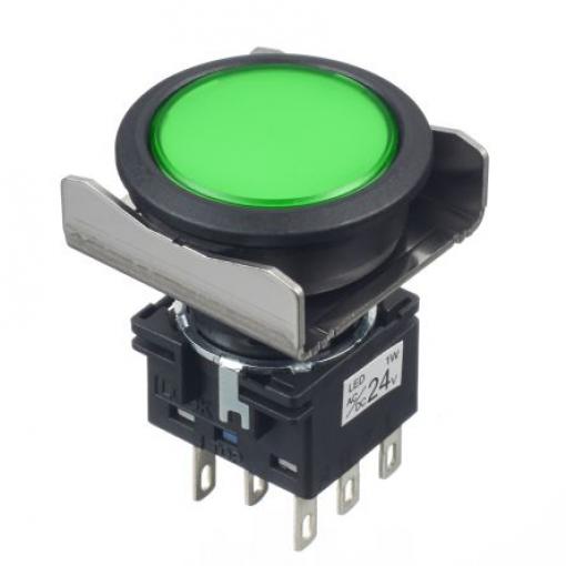 Idec Tlačítkový spínač, řada: LBW IP40, IP67 Panel Okamžité Osvětlené 18 mA 30 V dc 250 V ac