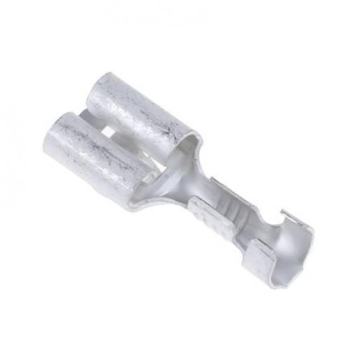 TE Connectivity Zásuvný konektor, řada: FASTIN-FASTON .250 Neizolované, 6.35 x 0.81 mm, Černá Vnitřní, celková délka: