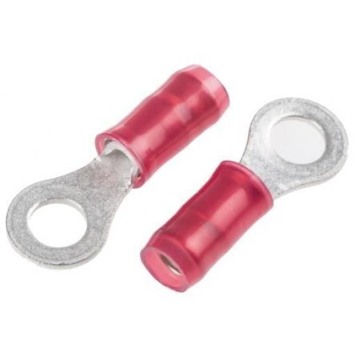 Očková koncovka, řada: PIDG, pokovení: Cín, M4, Červená, 105 °C, min. AWG: 22 AWG, max. AWG: 16 AWG, Izolované, TE