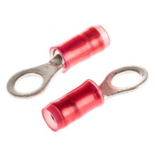 Očková koncovka, řada: PIDG, pokovení: Cín, M4.5, Červená, 105 °C, min. AWG: 22 AWG, max. AWG: 16 AWG, Izolované, TE
