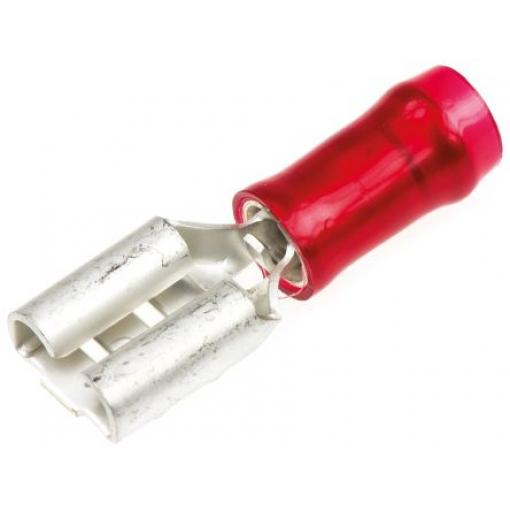 TE Connectivity Zásuvný konektor, řada: PIDG FASTON .250 Izolované, 6.35 x 0.81 mm, Červená Vnitřní, celková délka: 0.9