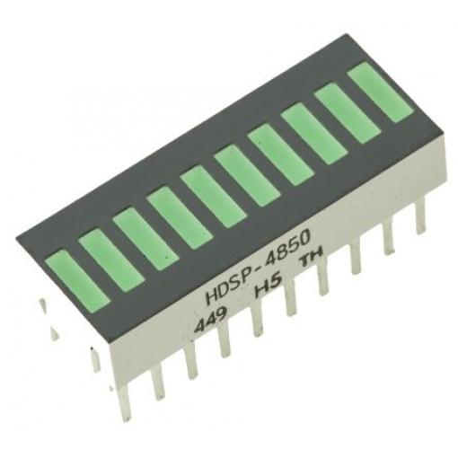 HDSP-4850 LED displej, řada: HDSP Světelná lišta barva LED diody Zelená 1.9mcd Broadcom 571 nm