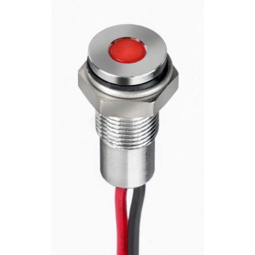Indikátor pro montáž do panelu Zapuštěné barva Červená Olověný drát, 1.8 V dc, 3.3 V dc RS PRO, IP67