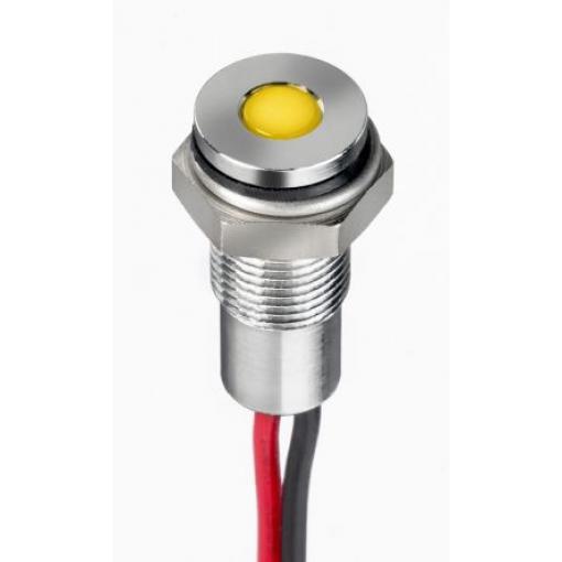 Indikátor pro montáž do panelu Zapuštěné barva Žlutá Olověný drát, 1.8 V dc, 3.3 V dc RS PRO, IP67