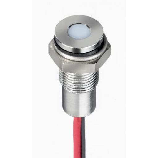 Indikátor pro montáž do panelu Zapuštěné barva Bílá Olověný drát, 10.8 V dc, 13.2 V dc RS PRO, IP67