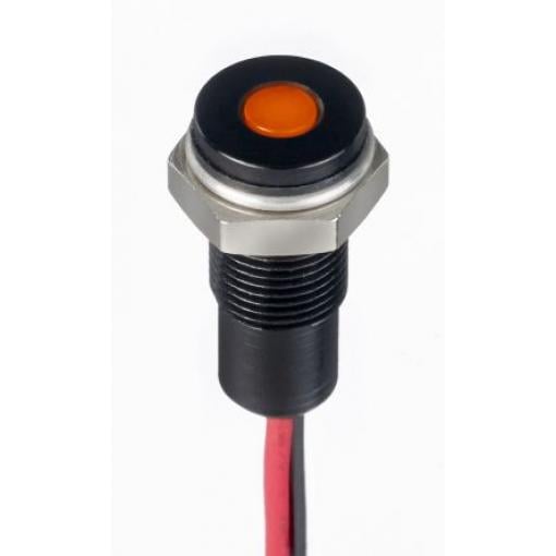 Indikátor pro montáž do panelu Zapuštěné barva Oranžová Olověný drát, 1.8 V dc, 3.3 V dc RS PRO, IP67