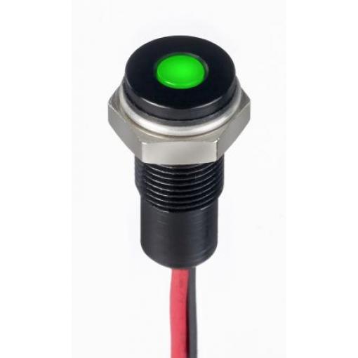 Indikátor pro montáž do panelu Zapuštěné barva Zelená Olověný drát, 10.8 V dc, 13.2 V dc RS PRO, IP67