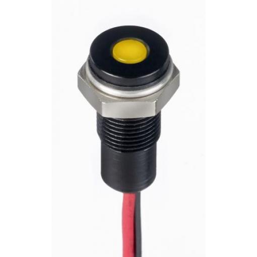 Indikátor pro montáž do panelu Zapuštěné barva Žlutá Olověný drát, 10.8 V dc, 13.2 V dc RS PRO, IP67