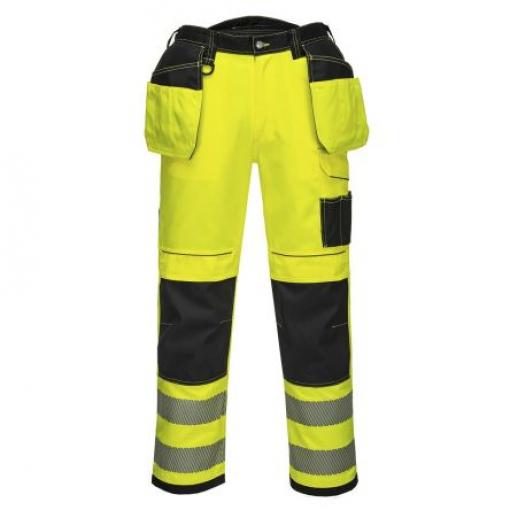 Pracovní kalhoty Unisex velikost 40in v pase, délka nohavice 33in, Žlutá, Odolné proti oděru
