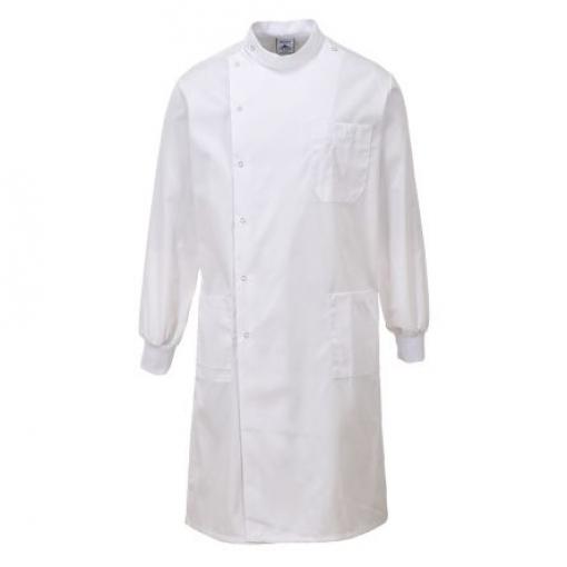 Portwest Laboratorní plášť, Bílá Muži, SC: L 3, Polyester, Modakrylové, Uhlíkové vlákno, Polybutylentereftalát,