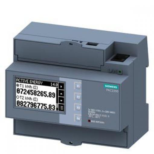 Elektroměr, řada: SENTRON PAC2200 LCD 3fázový Digitální Impulzový výstup výška číslice 85 mm, výška výřezu: 90 mm, šířka