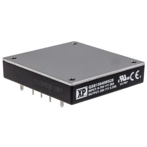 XP Power Měnič DC/DC QSB15048W, výstup: 28 V dc 1.5 kV dc, Vin 75V dc 5.35 A, Vin 9V 150 W -40 °C 100 °C Průchozí otvor