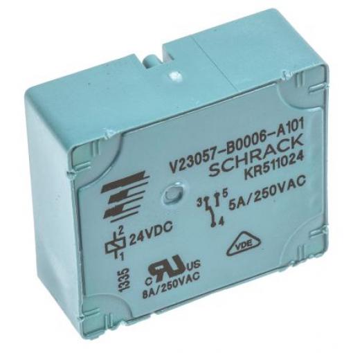TE Connectivity Výkonové relé SPDT Montáž na plošný spoj 5 A 24 V dc Card E