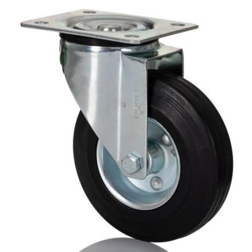 3370DVR125P62 Tente Otočné 100 kg 125 mm, Pevná guma