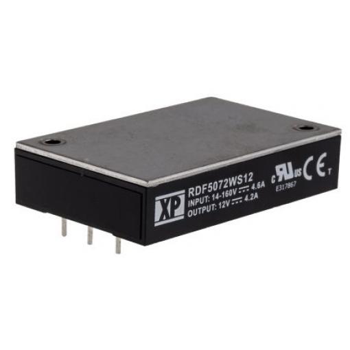 XP Power Měnič DC/DC RDF50, výstup: 12 V dc 3 kV dc, Vin 160V dc 4.2 mA, Vin 14V 50 W -40 °C 100 °C Průchozí otvor