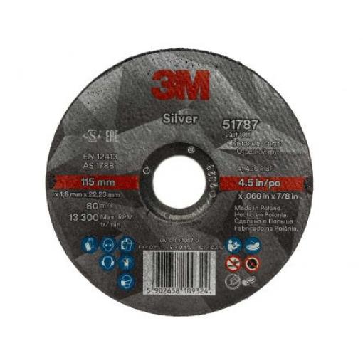Brusný kotouč, řada: Silver Oxid hlinitý Střední zrnitost P80, max. bezpečná rychlost: 13300 rpm x 22.23 mm vývrt 3M