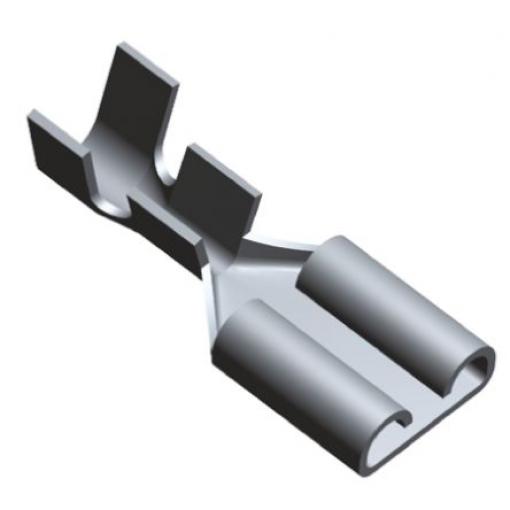 TE Connectivity Zásuvný konektor, řada: FASTON .250 Neizolované, 5.14 mm², Černá Vnitřní, celková délka: 18.9 mm, min.