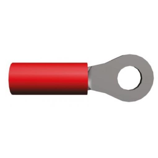 Očková koncovka, řada: PIDG, pokovení: Cín, M3.5, Červená, 105 °C, min. AWG: 22 AWG, max. AWG: 16 AWG, Izolované, TE