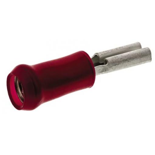 TE Connectivity Zásuvný konektor, řada: PIDG FASTON .110 Izolované, 2.79 x 0.41 mm, Červená Vnitřní, celková délka: 19.8