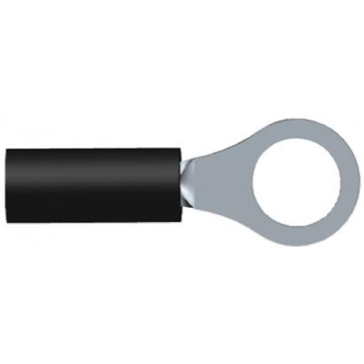Očková koncovka, řada: PIDG, pokovení: Cín, M4, Černá, 105 °C, min. AWG: 24 AWG, max. AWG: 22 AWG, Izolované, TE