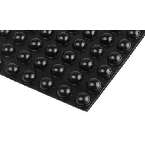 RS PRO Polokulový Polyuretan Samolepicí nohy 17.8 mm