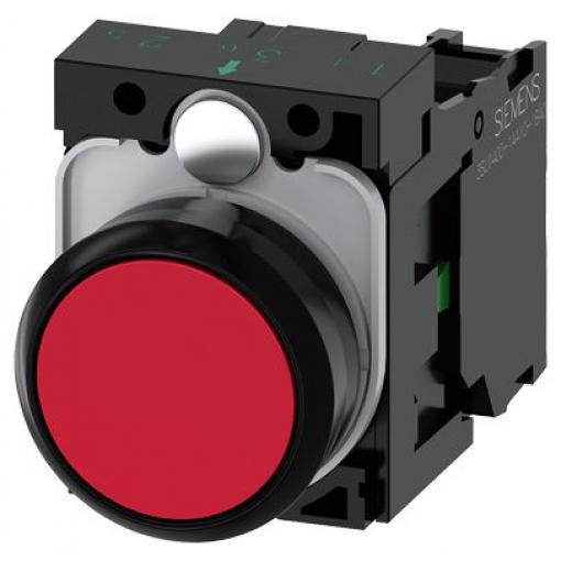 Siemens Tlačítkový spínač, řada: SIRIUS ACT 3SU11 IP66, IP67, IP69K SPST Montáž do panelu 22 mm Červená
