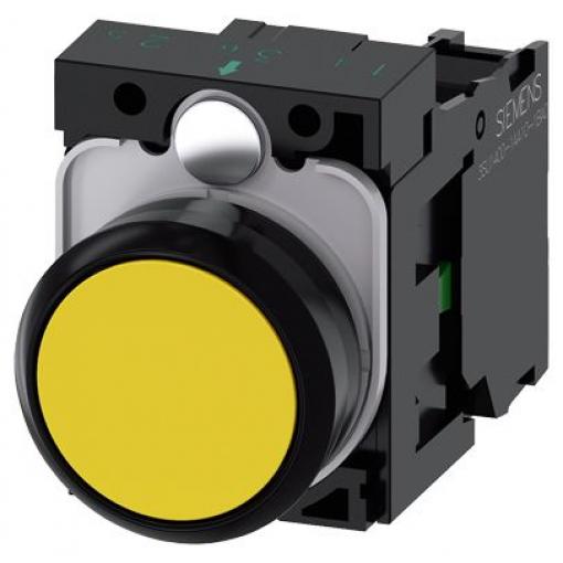 Siemens Tlačítkový spínač, řada: SIRIUS ACT 3SU11 IP66, IP67, IP69K SPST Montáž do panelu 22 mm Žlutá