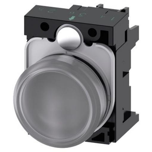 Siemens Indikátor, řada: SIRIUS ACT 3SU11 Montáž do panelu LED Čirá, průměr výřezu: 22 mm IP20, IP67, IP69, IP66 Kulatý