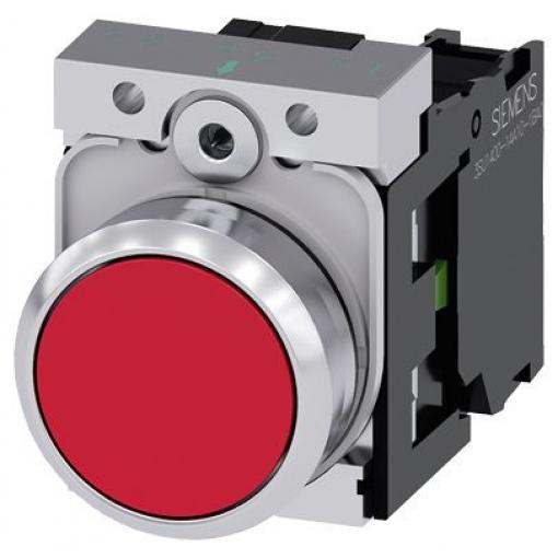 Siemens Tlačítkový spínač, řada: SIRIUS ACT 3SU11 IP66, IP67, IP69K SPST Montáž do panelu 22 mm Červená