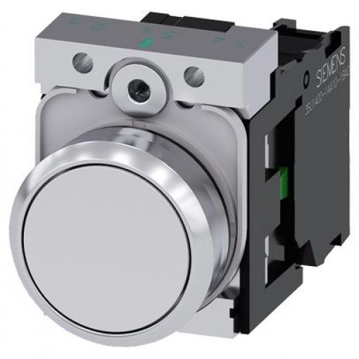 Siemens Tlačítkový spínač, řada: SIRIUS ACT 3SU11 IP66, IP67, IP69K SPST Montáž do panelu 22 mm Bílá