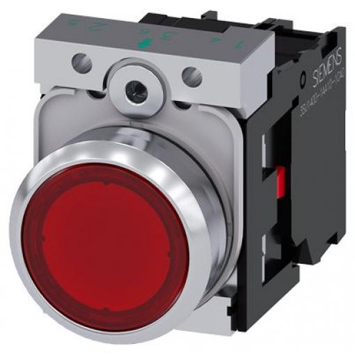 Siemens Tlačítkový spínač, řada: SIRIUS ACT 3SU11 IP66, IP67, IP69, IP69K SPST Montáž do panelu Osvětlené 22 mm Červená