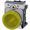Siemens Indikátor, řada: SIRIUS ACT 3SU11 Montáž do panelu LED Žlutá, průměr výřezu: 22 mm IP66, IP67, IP20, IP69 Kulatý