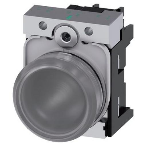 Siemens Indikátor, řada: SIRIUS ACT 3SU11 Montáž do panelu LED Čirá, průměr výřezu: 22 mm IP67, IP66, IP20, IP69 Kulatý