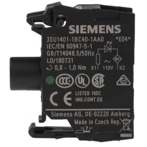 Siemens Blok světel, řada: SIRIUS ACT 3SU14 Blok světel 110V ac Šroub barva Zelená LED