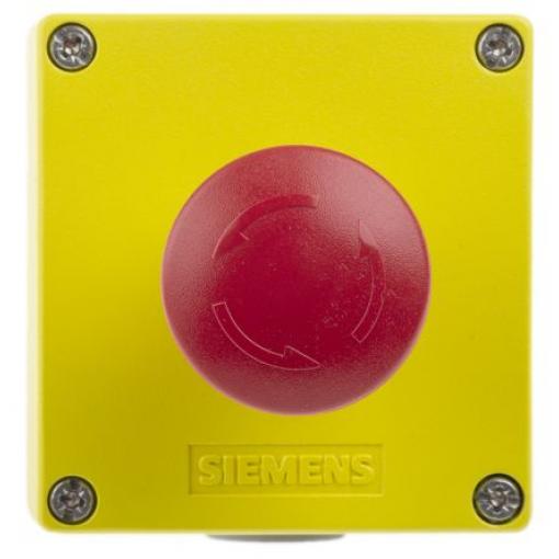 Siemens SIRIUS ACT 3SU18 Uvolnění kroucením Tlačítko nouzového vypínače Montáž do panelu 22 mm 2 NC IP69K, IP69, IP67,