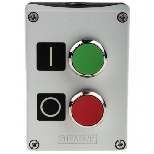 Siemens Zapouzdřené tlačítko, řada: SIRIUS ACT 3SU18 IP67, IP69, IP66 SPDT Zelená, Červená Kov