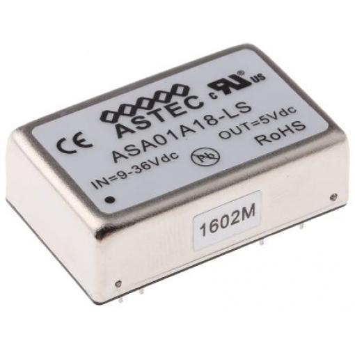Artesyn / Advanced Energy Měnič DC/DC ASA, výstup: 5 V dc 1.5 kV dc, Vin 36V dc 1 A, Vin 9V 5 W -40 °C 71 °C Průchozí
