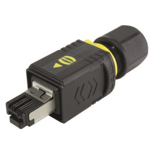 HARTING Konektor RJ45, řada: 09451 Vnější Cat5, počet cest: 1, Rovný, Kabel Stínění 360°, počet portů: 4portový