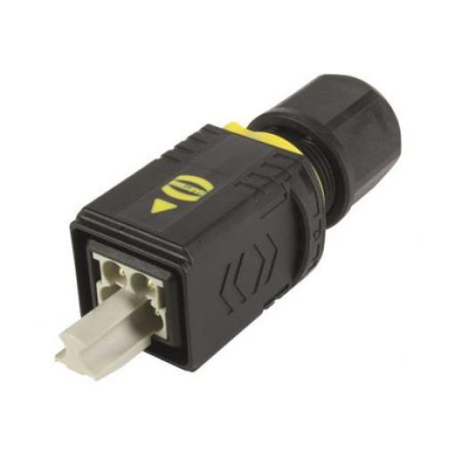 HARTING Napájecí konektor, řada: 09461, formát pólů: 4, Kabel Krimpovací, 48V 12A, 70 °C, -40 °C